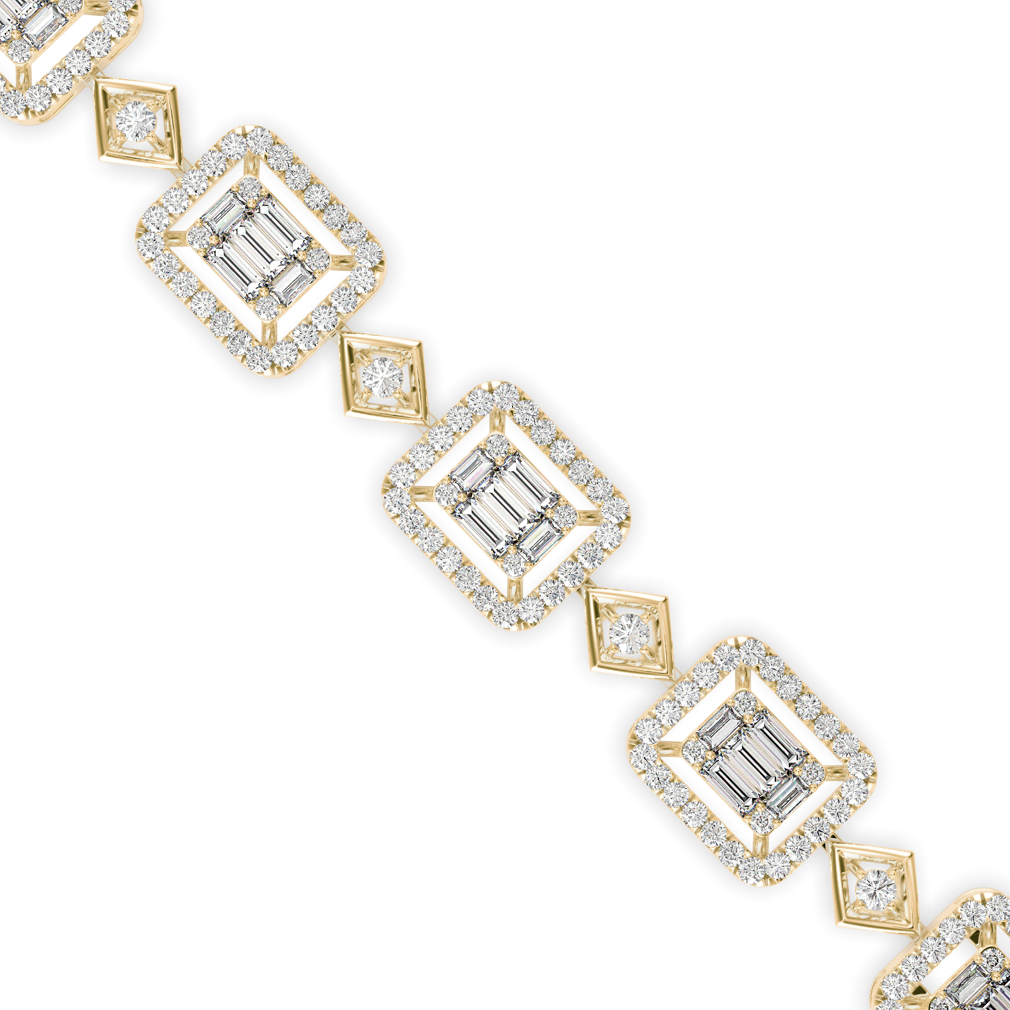 Buy Emerald Cut Baguette Diamond Bracelet For Women